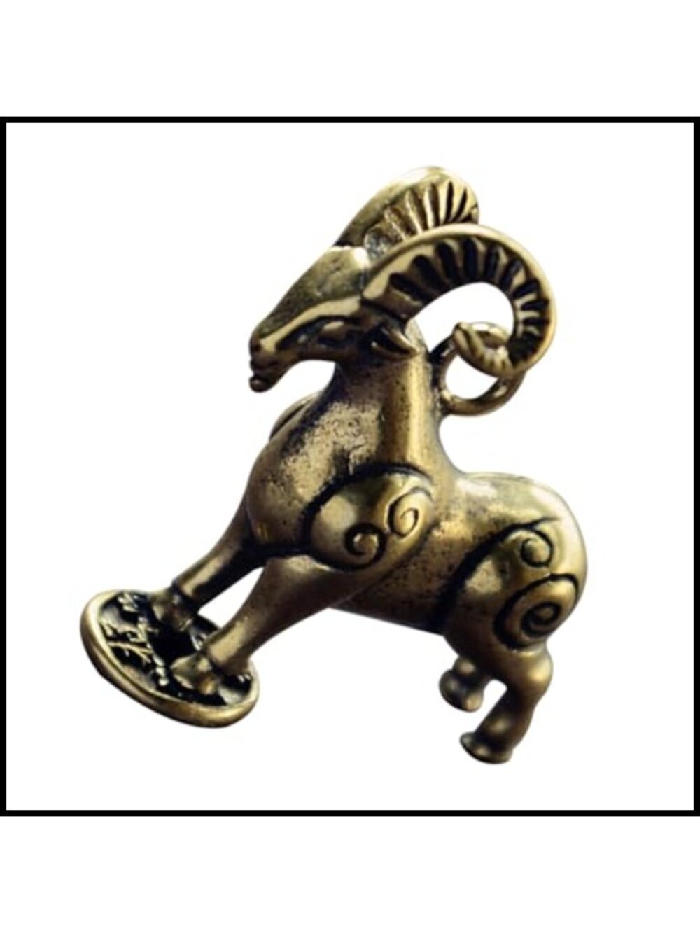Copper Goat Figurine Miniature Desk Shelf Decor Collectible Statue
